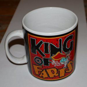 King Of Farts Giant Coffee Mug or Soup Mug 3 7/8" x 4 5/16" (5 1/2" with handle)